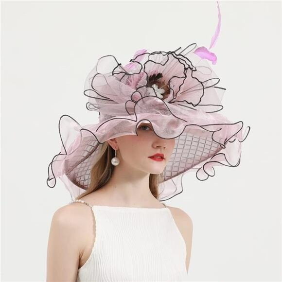 Accessories - Womens Organza Fascinator Kentucky Hats Pink